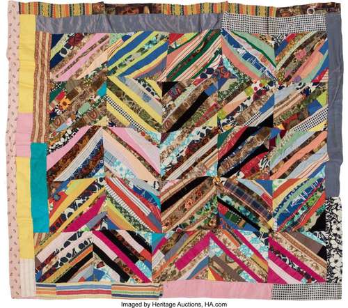 American School (20th Century) Log Cabin Quilt Top, circa 19...