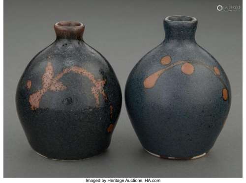 Bernard Leach (British, 1887-1979) Pair of Bud Vases Glazed ...