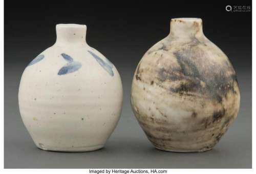 Bernard Leach (British, 1887-1979) Pair of Bud Vases Glazed ...