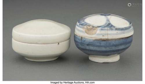 Bernard Leach (British, 1887-1979) Pair of Covered Boxes Gla...