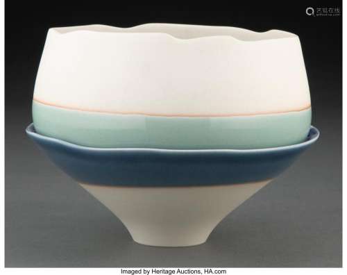 Fukumoto Fuku (Japanese, b. 1973) Bowl Partial-glazed porcel...