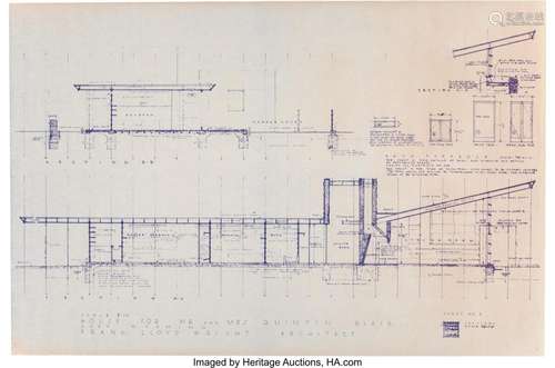 Frank Lloyd Wright (1867-1959) Plans for Mr. and Mrs. Quinti...