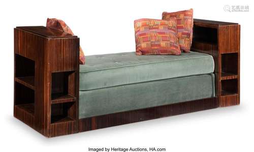 French School (20th Century) Art Deco Daybed with Shelves, c...