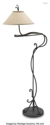 American School (20th Century) Wrought Iron Floor Lamp, 1989...