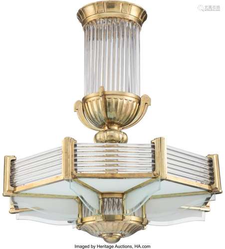 Henri Petitot (French, 1914-1938) Art Deco Chandelier, circa...