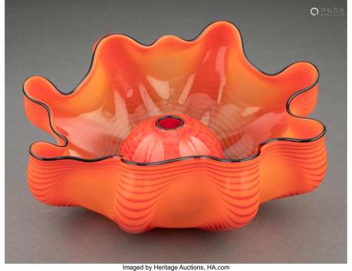 Dale Chihuly (American, b. 1941) Two-Piece Red Seaform Set w...