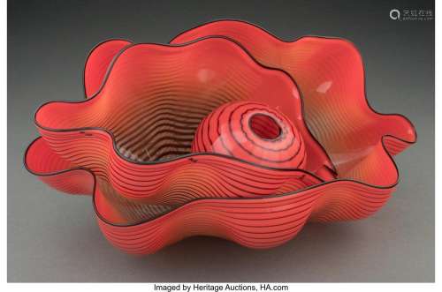 Dale Chihuly (American, b. 1941) Three-Piece Roman Red Seafo...