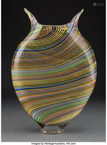 David Patchen (American, b. 1966) Foglio Vase Glass 15-1/2 x...