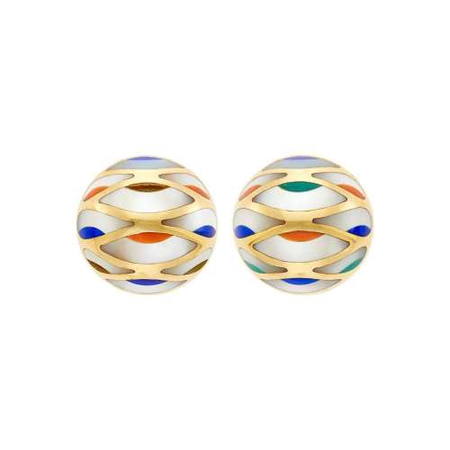 Grossbardt Asch Pair of Gold, Mother-of-Pearl and Hardstone ...