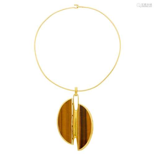 Gold Torque Necklace with Spritzer and Fuhrmann Gold and Tig...