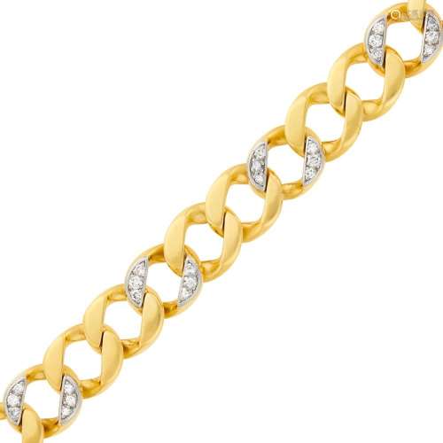 Seaman Schepps Gold, Platinum and Diamond Curb Link Bracelet