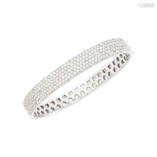 White Gold and Diamond Bangle Bracelet