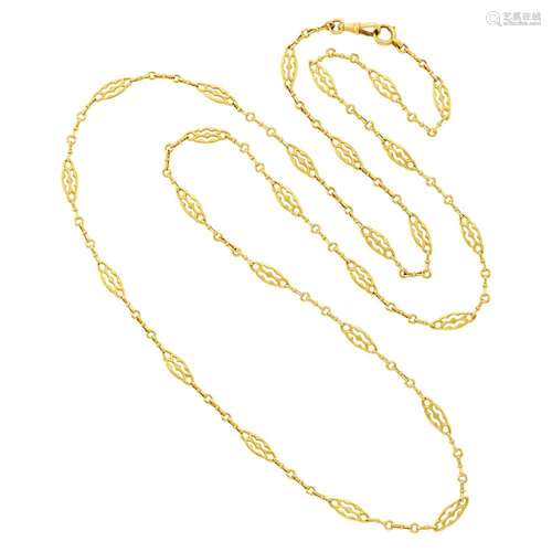 Long Gold Watch Chain, France