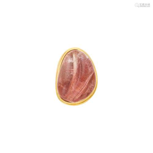 Burle Marx Gold and Carved Pink Tourmaline Ring