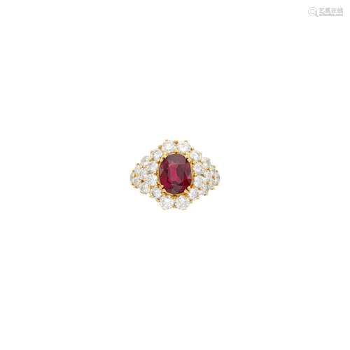 Gold, Ruby and Diamond Ring