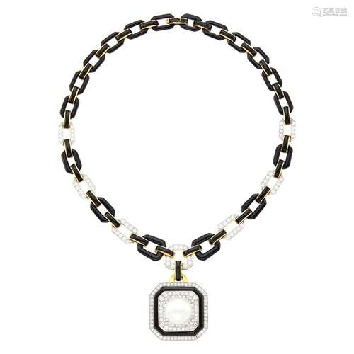 Two-Color Gold, Black Onyx, Black Enamel, Diamond and South ...