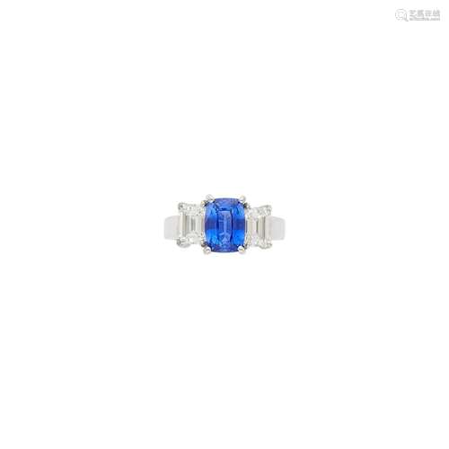 White Gold, Sapphire and Diamond Ring