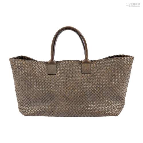 Bottega Veneta Intrecciato Brown Nappa Leather Cabat Tote