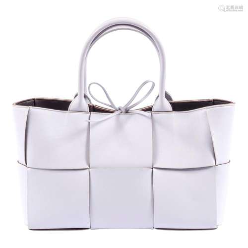 Bottega Veneta Small White Leather Acro Tote