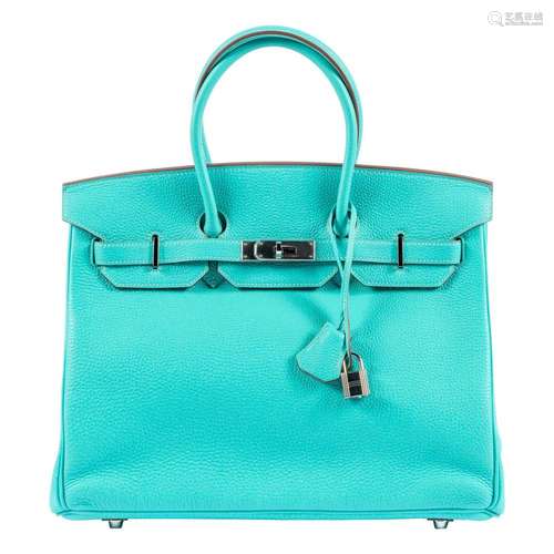 Hermès Turquoise Togo Leather Birkin 35