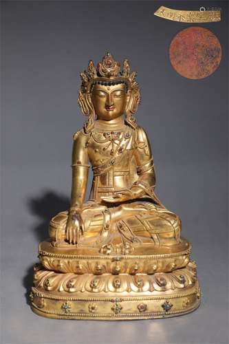 A Chinese Gilt Bronze Figure of Buddha