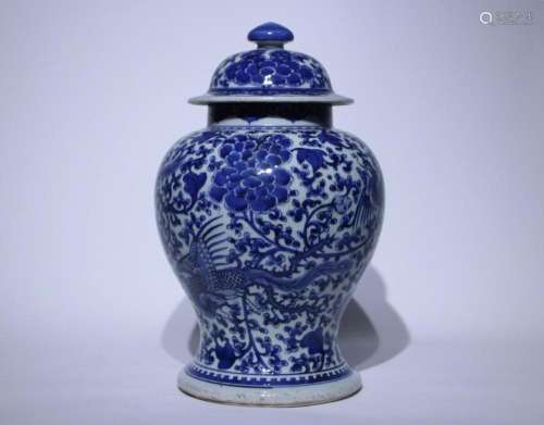 A Chinese Blue and White Porcelain Jar with Lid