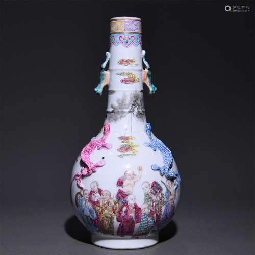 A Chinese Famille-Rose Porcelain Vase