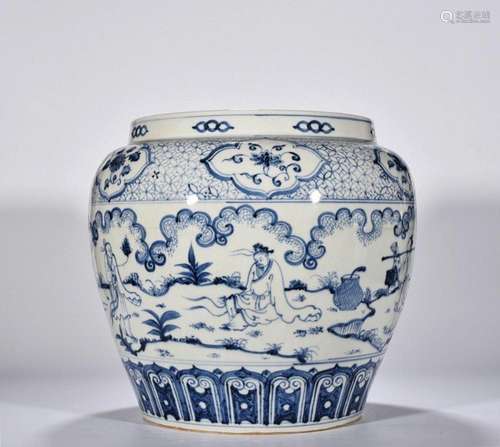 A Chinese Blue and White Porcelain Jar