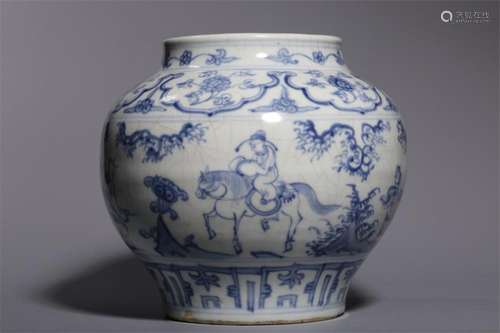 A Chinese Blue and White Porcelain Jar