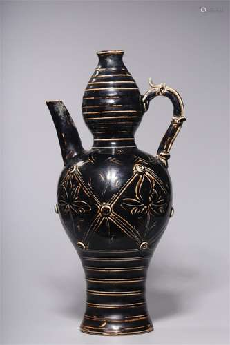 A Chinese Ding-Type Black Glazed Porcelain Wine Pot