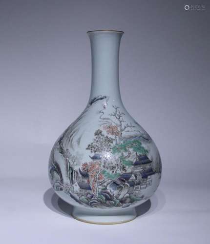 A Chinese Famille-Rose Porcelain Vase