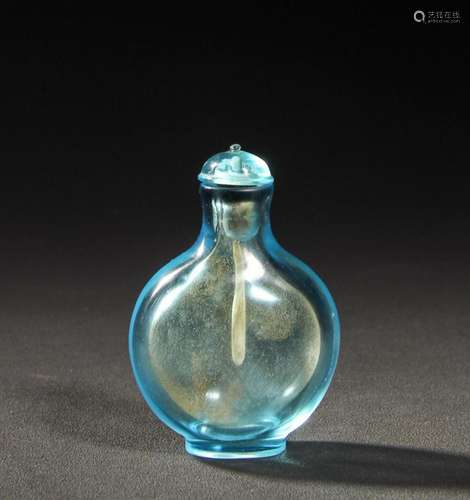 A Chinese Carved Peking Glass Snuff Bottle