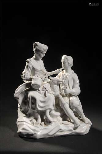 A Chinese White Glazed Porcelain Figures of Foreigner