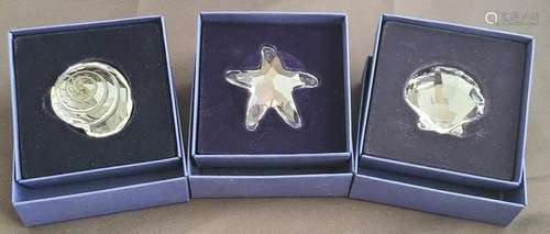 Swarovski Crystal Lot of 3 - Starfish & Sea Shells