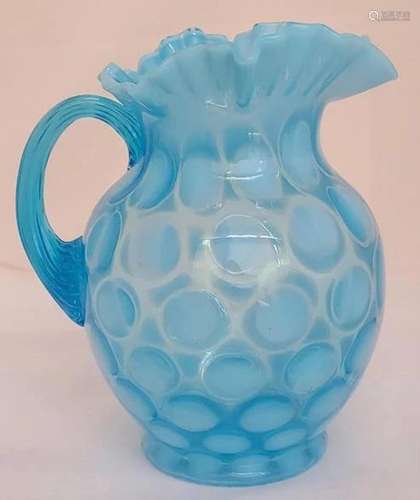 Vintage Fenton Opalescent Coin Dot Spot Pitcher