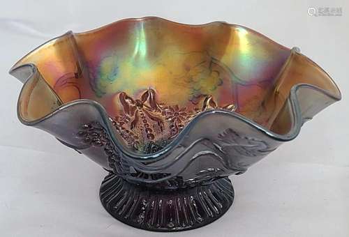 Northwood Amethyst Star of David & Bows Bowl