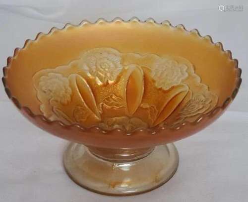 Dugan Marigold Double Stem Rose Pedestal Bowl