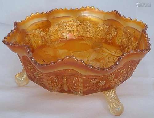 Fenton Marigold Butterfly & Berry w/ Heart & Tree