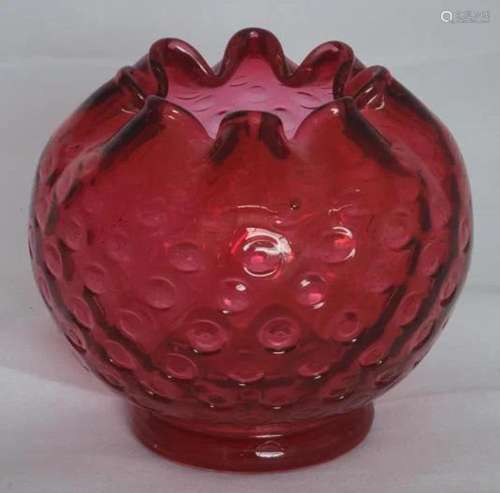 Vintage Fenton Cranberry Reverse Hobnail Vase