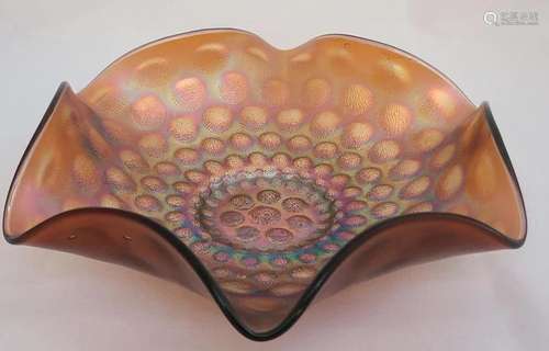 Fenton Coin Dot Amethyst Carnival Glass Bowl