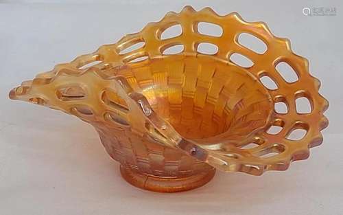 Open Edge Basket Fenton Marigold Carnival Glass