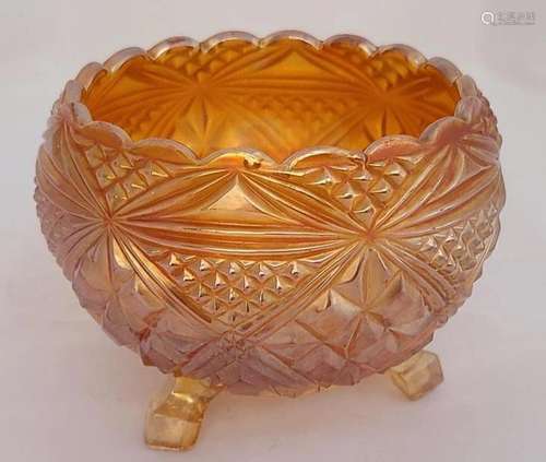 Vintage Marigold Carnival Glass Bon Bon Dish