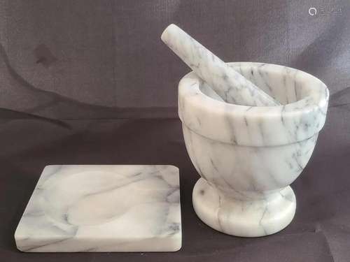 Vintage Marble Mortar & Pestle Set