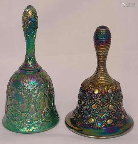 Pair of Fenton Carnival Glass Bells