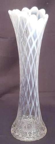 Antique Jefferson White Opalescent Swung Vase