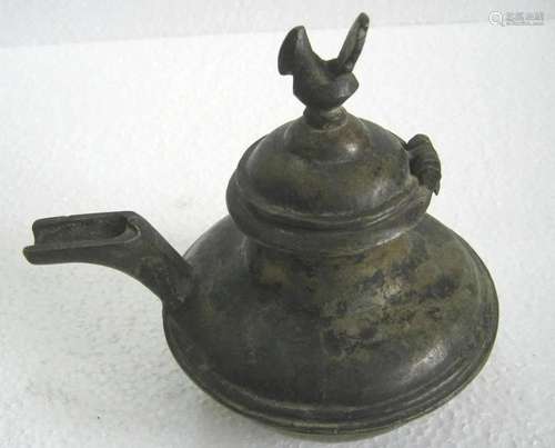 Bronze Kettle , bird on top