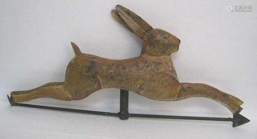 Iron running rabbit weathervane , larger than life size