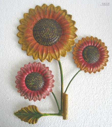 Three flowers weather vane , embossed .