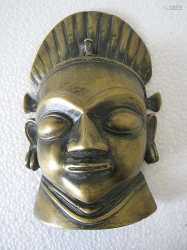 Brass mask with snake