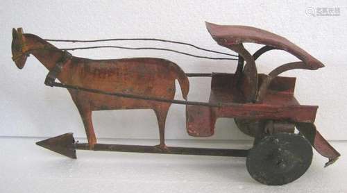 Iron horse cart weathervane